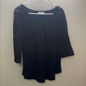 Amazon Black Blouse with Lace Sleeves